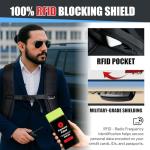 Travel Backpack,Expandable 40-50L Carry On Backpack,Extra Large Anti-Theft TSA Flight Approved Large Weekender Daypack Bag for Men and Women, Waterproof Pocket Lightweight Travel Gifts for Men,Black