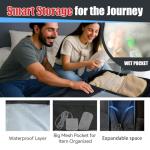 Travel Backpack,Expandable 40-50L Carry On Backpack,Extra Large Anti-Theft TSA Flight Approved Large Weekender Daypack Bag for Men and Women, Waterproof Pocket Lightweight Travel Gifts for Men,Black