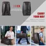 STAR VISTA Voyager-03 Luxury Convertible Garment Duffel Bag, Full Grain Pebbled Leather, Premium Canvas Lining, 22x12x12 Inch Carry-On, with Backpack Mode, Shoe Compartment