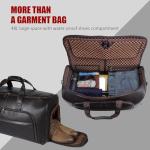 STAR VISTA Voyager-03 Luxury Convertible Garment Duffel Bag, Full Grain Pebbled Leather, Premium Canvas Lining, 22x12x12 Inch Carry-On, with Backpack Mode, Shoe Compartment