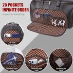 STAR VISTA Voyager-03 Luxury Convertible Garment Duffel Bag, Full Grain Pebbled Leather, Premium Canvas Lining, 22x12x12 Inch Carry-On, with Backpack Mode, Shoe Compartment