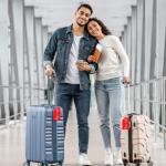 Vavious Personalized Luggage Tags 2 Pack Silicone Flexible Quickly Spot Bag Tag Privacy Protection Suitcase Labels with Name Cards Travel Must Have (Red * 1 DIY Sticker)