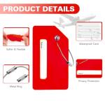Vavious Personalized Luggage Tags 2 Pack Silicone Flexible Quickly Spot Bag Tag Privacy Protection Suitcase Labels with Name Cards Travel Must Have (Red * 1 DIY Sticker)