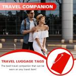 Vavious Personalized Luggage Tags 2 Pack Silicone Flexible Quickly Spot Bag Tag Privacy Protection Suitcase Labels with Name Cards Travel Must Have (Red * 1 DIY Sticker)