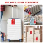 Vavious Personalized Luggage Tags 2 Pack Silicone Flexible Quickly Spot Bag Tag Privacy Protection Suitcase Labels with Name Cards Travel Must Have (Red * 1 DIY Sticker)
