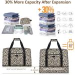 Expandable Travel Duffle Bag, Waterproof Weekender Overnight Bags for Women Men Hospital Bag for Women Labor Delivery Carry on Bag with Toiletry Bag for Travel Gym Airplanes(Leopard, X-Large)