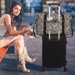 Expandable Travel Duffle Bag, Waterproof Weekender Overnight Bags for Women Men Hospital Bag for Women Labor Delivery Carry on Bag with Toiletry Bag for Travel Gym Airplanes(Leopard, X-Large)