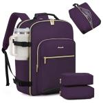 LOVEVOOK 40L Large Travel Backpack for Women Men, 17 Inch Carry on Backpack for Traveling on Airplane, Personal Item Travel Bag Airline Approved, Business Causal Weekender Backpack, Purple-Black