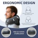 Travel Pillow with Extra Large Hood for Airplane Long Flights Privacy and Comfort Memory Foam with Skin-Friendly Cover for Road Trip Head&Neck Support for Plane Office Cars Sleeping & Rest (Grey)