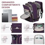 LOVEVOOK 40L Large Travel Backpack for Women Men, 17 Inch Carry on Backpack for Traveling on Airplane, Personal Item Travel Bag Airline Approved, Business Causal Weekender Backpack, Purple-Black