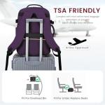 LOVEVOOK 40L Large Travel Backpack for Women Men, 17 Inch Carry on Backpack for Traveling on Airplane, Personal Item Travel Bag Airline Approved, Business Causal Weekender Backpack, Purple-Black