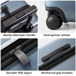 Coolife Luggage Suitcase Piece Carry On ABS+PC Spinner Trolley with pocket Compartmnet(Night navy, 20in(carry on))