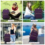 LOVEVOOK 40L Large Travel Backpack for Women Men, 17 Inch Carry on Backpack for Traveling on Airplane, Personal Item Travel Bag Airline Approved, Business Causal Weekender Backpack, Purple-Black