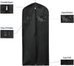 Travel Garment Bag Lightweight Water-Resistant Material Black Zipped Travel Suit Garment Bag For Carrying And Storing Outfits 43x23 Inch