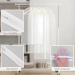 15 Pack Garment Bag with Zipper Plastic Garment Bags for Hanging Clothes Dresses Clear Suit Cover Bags for Closet Storage Short Coats, Jackets, Shirts 24" x 40"/47"/55"