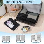 PFEYRPK Compression Packing Cubes for Travel - Compressible, Lightweight, and Space-Saving Packing Cubes, Travel Essentials for Efficient Organizers (Black, 7 Set)