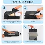 PFEYRPK Compression Packing Cubes for Travel - Compressible, Lightweight, and Space-Saving Packing Cubes, Travel Essentials for Efficient Organizers (Black, 7 Set)