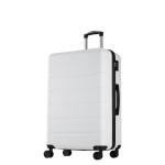 Sweetcrispy Carry on Luggage, Hard Shell ABS, Double Spinner Wheels Lightweight Suitcase TSA Lock, Cream White, 21 Inch