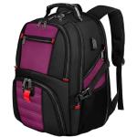 YOREPEK Travel Backpack, Extra Large 50L Laptop Backpacks for Men Women, Water Resistant College Backpack Airline Approved Business Work Bag with USB Charging Port Fits 17 Inch Computer, Purple