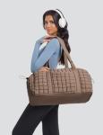 Quilted Travel Duffle Bag for Women Weekender Bag Large Puffer Overnight Bags Soft Puffy Duffel Bag Carry on Gym Bag Lightweight Personal Item Travel Bag for Trips Business Sport Airplane (Khaki)