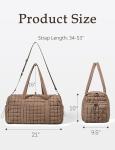 Quilted Travel Duffle Bag for Women Weekender Bag Large Puffer Overnight Bags Soft Puffy Duffel Bag Carry on Gym Bag Lightweight Personal Item Travel Bag for Trips Business Sport Airplane (Khaki)