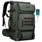 WITZMAN Carry on Travel Backpack for Men Women Airline Approved Convertible Nylon Duffle Backpack Luggage Bag (B682 Army Green)