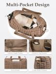 Quilted Travel Duffle Bag for Women Weekender Bag Large Puffer Overnight Bags Soft Puffy Duffel Bag Carry on Gym Bag Lightweight Personal Item Travel Bag for Trips Business Sport Airplane (Khaki)