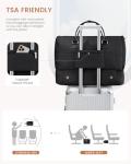 LOVEVOOK Convertible Garment Bag for Women with Shoe Pouch, Carry On Travel Duffel Bag with Toiletry Bag, 2 in 1 Hanging Suitcase Suit Bag, Waterproof Weekender Bag for Business Trip, Wedding, Black
