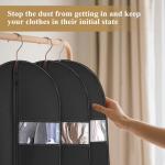 39-Inch Garment Bags Covers,Hanging Clothes Bag, Suit Cover Bags with Clear Window for Hanging Closet Clothes Storage and Travel (Black-39Inch)