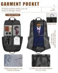 Vangue Garment Bags for Travel Suit Bag Large Carry On Garment Bags with Strap for Business for Airline Hanging Clothes Travel Bag Luggage for Men Dim Gray