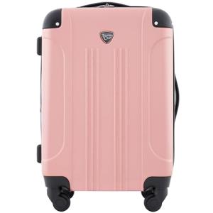 Travelers Club Chicago Hardside Expandable Spinner Luggage, Rose Gold, 20" Carry-On