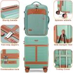 Lumesner 5 Piece Luggage Sets with Travel Backpack, 20" Carry On Hardside Spinner Suitcases, TSA Lock, Durable PC (Green, 5 piece set (20inch))