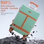 Lumesner 5 Piece Luggage Sets with Travel Backpack, 20" Carry On Hardside Spinner Suitcases, TSA Lock, Durable PC (Green, 5 piece set (20inch))