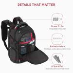 SwissGear Travel Tech Elite Laptop Backpack – Fits Laptops up to 16” – ScanSmart TSA-Friendly Backpack with USB Port, Shoe Compartment & Organizer Pockets – Black Dot