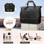 Maelstrom Gym Bag for Women,40L Travel Duffel Bag with Shoes Compartment and Wet Pocket,Waterproof Carry On Weekender Bag,Sport Gym Tote Bags Swimming Yoga, Hospital Holdalls-Black