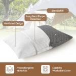 PEUJEW Camping Pillow Travel Pillow Small Shredded Memory Foam Pillow - Compressible Medium Firm, Breathable Cover, Ideal Backpacking Hiking, Airplane and Car
