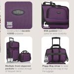 U.S. Traveler Rio Fabric Expandable Carry-on Luggage, Rolling Suitcase, Purple, 2 Wheel Set