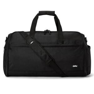 Halfday Convertible 2-in-1 Premium Garment Duffel Weekender Bag 45L | Wrinkle-Free Travel, Hanging Suit Compartment, Shoe Pockets, Trolley Sleeve. Balistic Nylon Carry-On, Jet