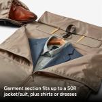 Halfday Convertible 2-in-1 Premium Garment Duffel Weekender Bag 45L | Wrinkle-Free Travel, Hanging Suit Compartment, Shoe Pockets, Trolley Sleeve. Balistic Nylon Carry-On, Jet