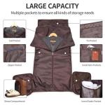 seyfocnia Garment Bag with Shoe Pouch Carry On Convertible Travel Duffel Bag for Men Women, 2 in 1 Hanging Suitcase Suit Business Travel Bag, Brown
