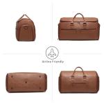 seyfocnia Garment Bag with Shoe Pouch Carry On Convertible Travel Duffel Bag for Men Women, 2 in 1 Hanging Suitcase Suit Business Travel Bag, Brown