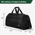 Halfday Convertible 2-in-1 Premium Garment Duffel Weekender Bag 45L | Wrinkle-Free Travel, Hanging Suit Compartment, Shoe Pockets, Trolley Sleeve. Balistic Nylon Carry-On, Jet