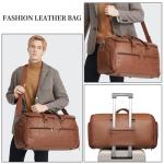 seyfocnia Garment Bag with Shoe Pouch Carry On Convertible Travel Duffel Bag for Men Women, 2 in 1 Hanging Suitcase Suit Business Travel Bag, Brown