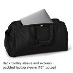 Halfday Convertible 2-in-1 Premium Garment Duffel Weekender Bag 45L | Wrinkle-Free Travel, Hanging Suit Compartment, Shoe Pockets, Trolley Sleeve. Balistic Nylon Carry-On, Jet