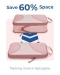 BAGSMART Compression Packing Cubes for Travel, 6 Set Packing Cubes for Suitcases, Compression Suitcases Organizers Bag Set for Travel Essentials, Lightweight Packing Organizers Baby Pink
