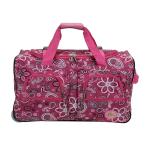 Rockland Rolling Duffel Bag, PINKBANDANA, 22"