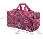 Rockland Rolling Duffel Bag, PINKBANDANA, 22"