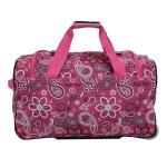 Rockland Rolling Duffel Bag, PINKBANDANA, 22"