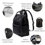 Baggallini Soho Backpack - Travel Laptop Backpack for Women - Lightweight Water-Resistant Luggage Bag, Black