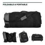 Travelers Club 32-Inch Collapsible Expandble Travel Rolling Duffel Bag, Black/Gray